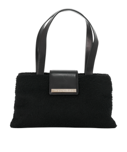 Shoulder Bag, Wool/Leather, Black, MII, 2*